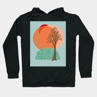 Bare Tree Sunset Winter Hoodie